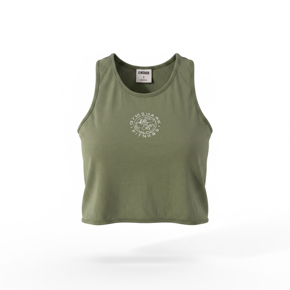 Gymshark Legacy Midi Tank Crop Top Green Size S